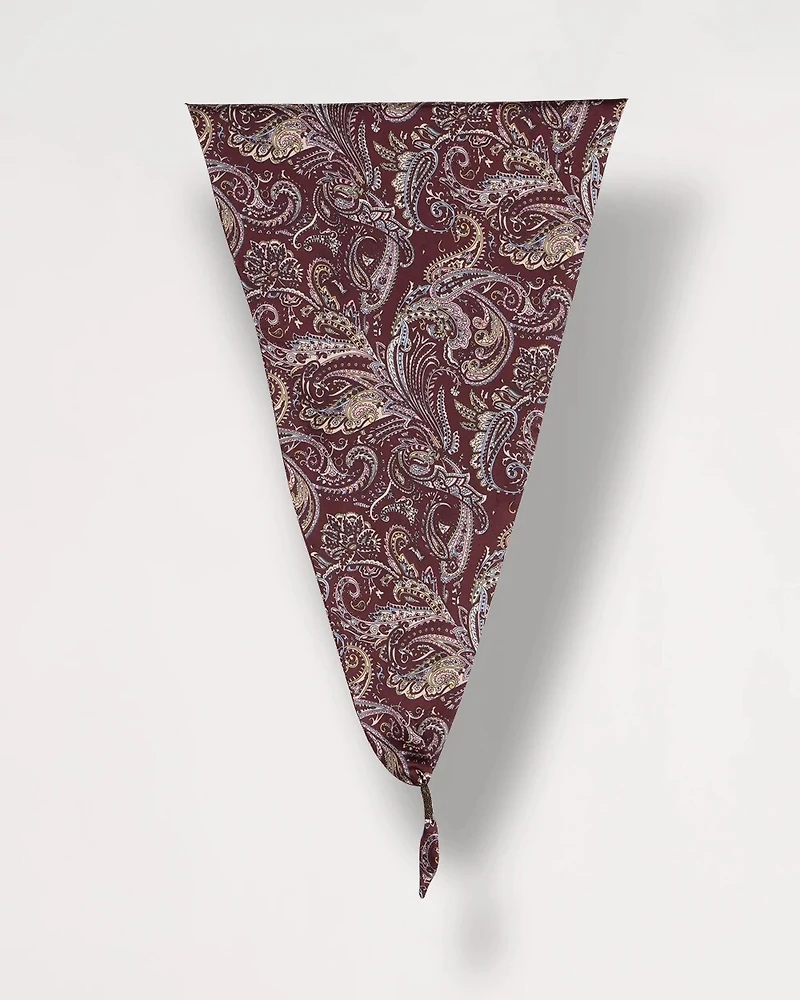 Satin Triangle Beaded-Tassel Scarf