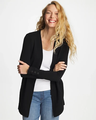Ella Ottoman-Trim Cardigan
