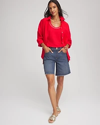 Sweater Trim Linen Tee