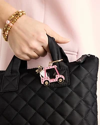 Pink Enamel Golf Cart Bag Charm