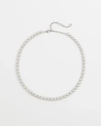 Silvertone Tennis Necklace