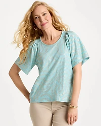 Cotton Foiled Shirred Tee