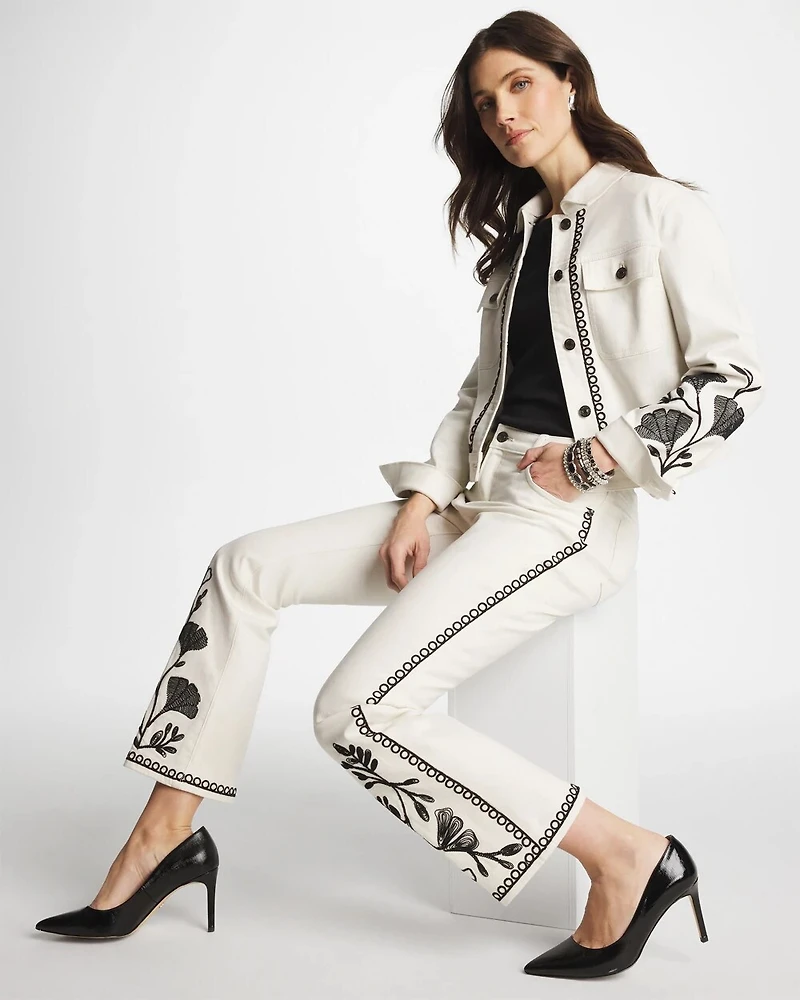 Ginkgo Girlfriend Cropped Flared Jeans