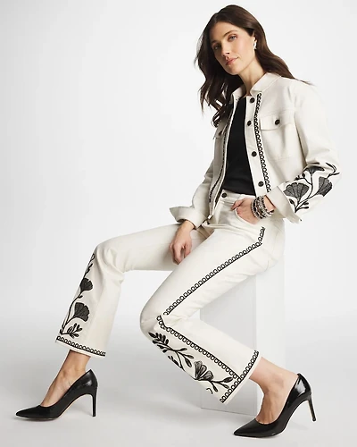 Ginkgo Girlfriend Cropped Flared Jeans