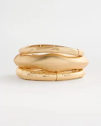 Goldtone Stretch Bangle Set of Three