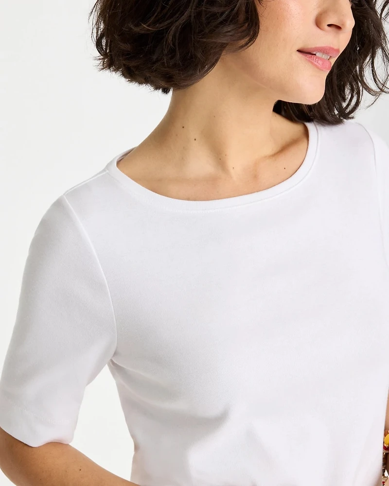 Pima Elbow Sleeve Tee