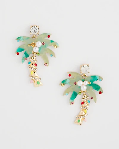 Holiday Palm Tree Earrings