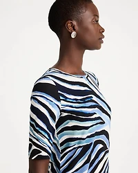 Touch of Cool™ Zebra Animal Print Elbow Sleeve Tee
