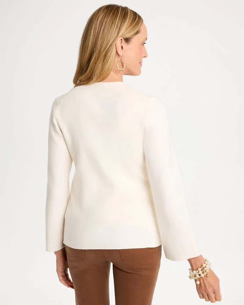 Double Breasted Long-Sleeve Cardigan