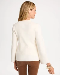 Double Breasted Long-Sleeve Cardigan