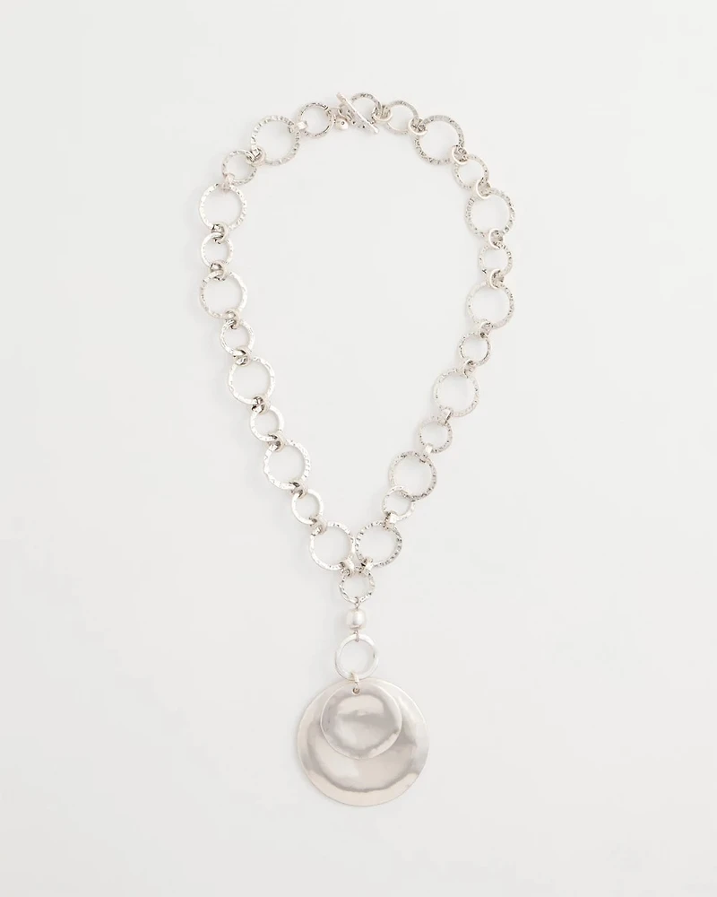 Silvertone Short Pendant Necklace