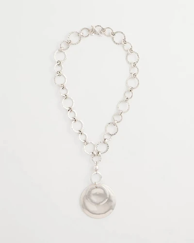 Silvertone Short Pendant Necklace