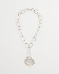 Silvertone Short Pendant Necklace