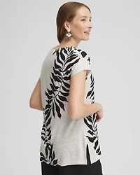Leaf Print Linen Tunic