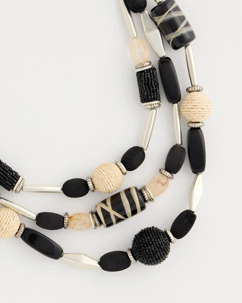 Neutral Triple-Strand Necklace