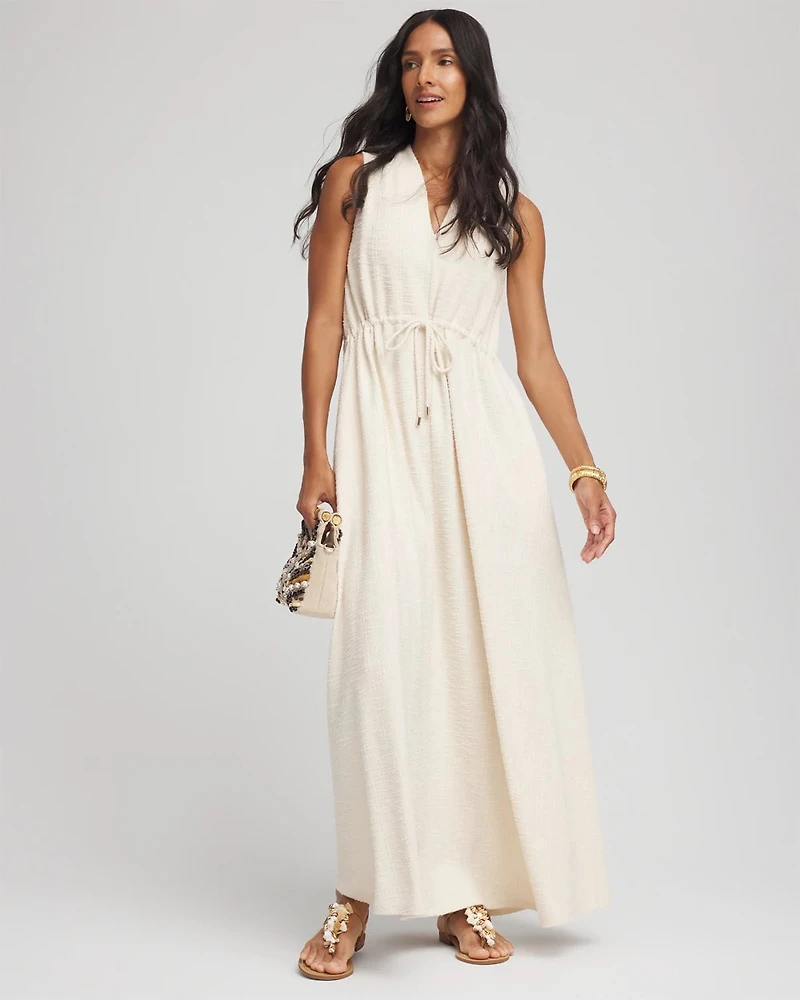 Sleeveless Tweed Maxi Dress