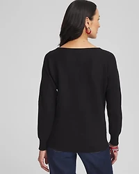 Floral Sequin Dolman Sleeve Sweater