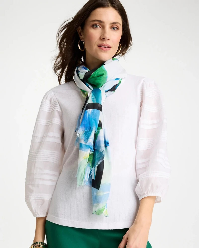Blooming Brush Oblong Scarf