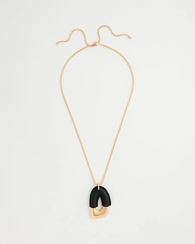 Black-Gold Pendant Necklace
