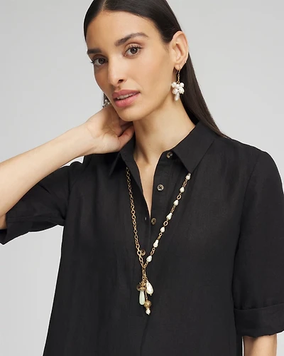 Convertible Multi-Strand Jade & Faux Pearl Charm Necklace