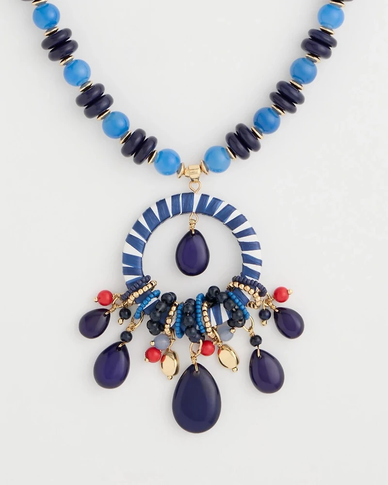 Americana Mixed Media Pendant Necklace