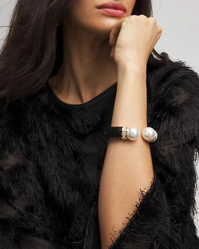 Faux Pearl Hinge Bracelet