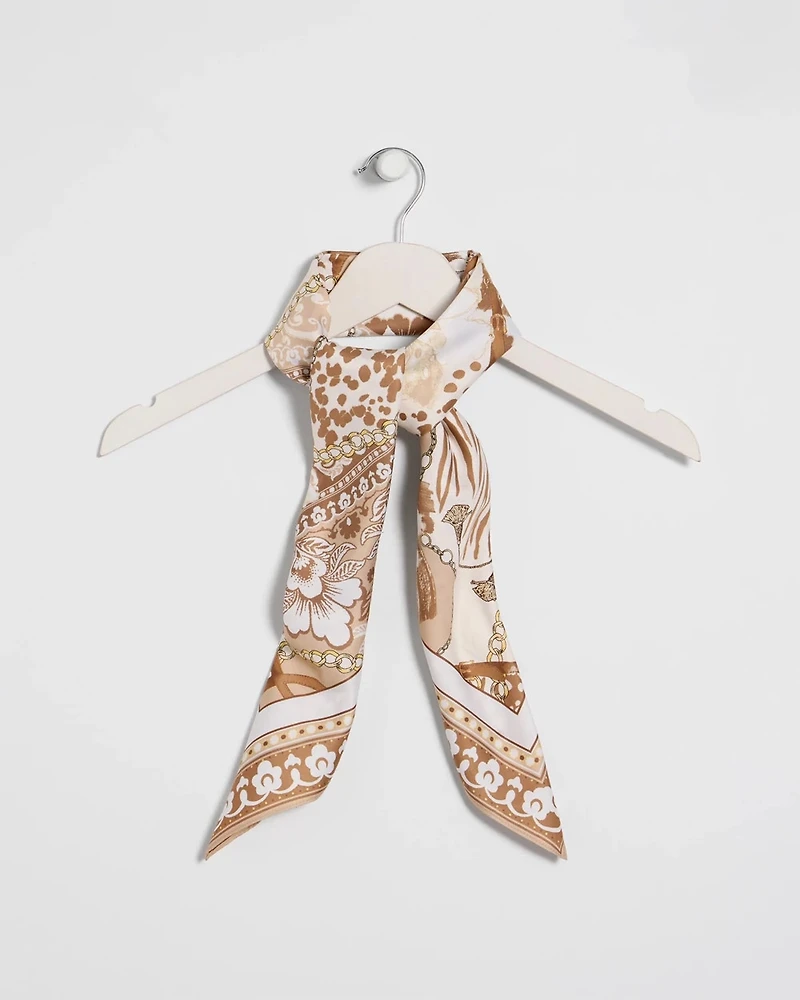 Neutral Printed Square Scarf