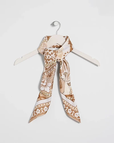 Neutral Printed Square Scarf