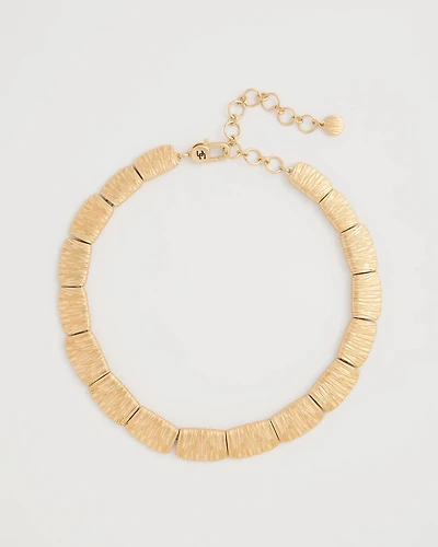 Crinkle Goldtone Collar Necklace