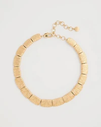 Crinkle Goldtone Collar Necklace