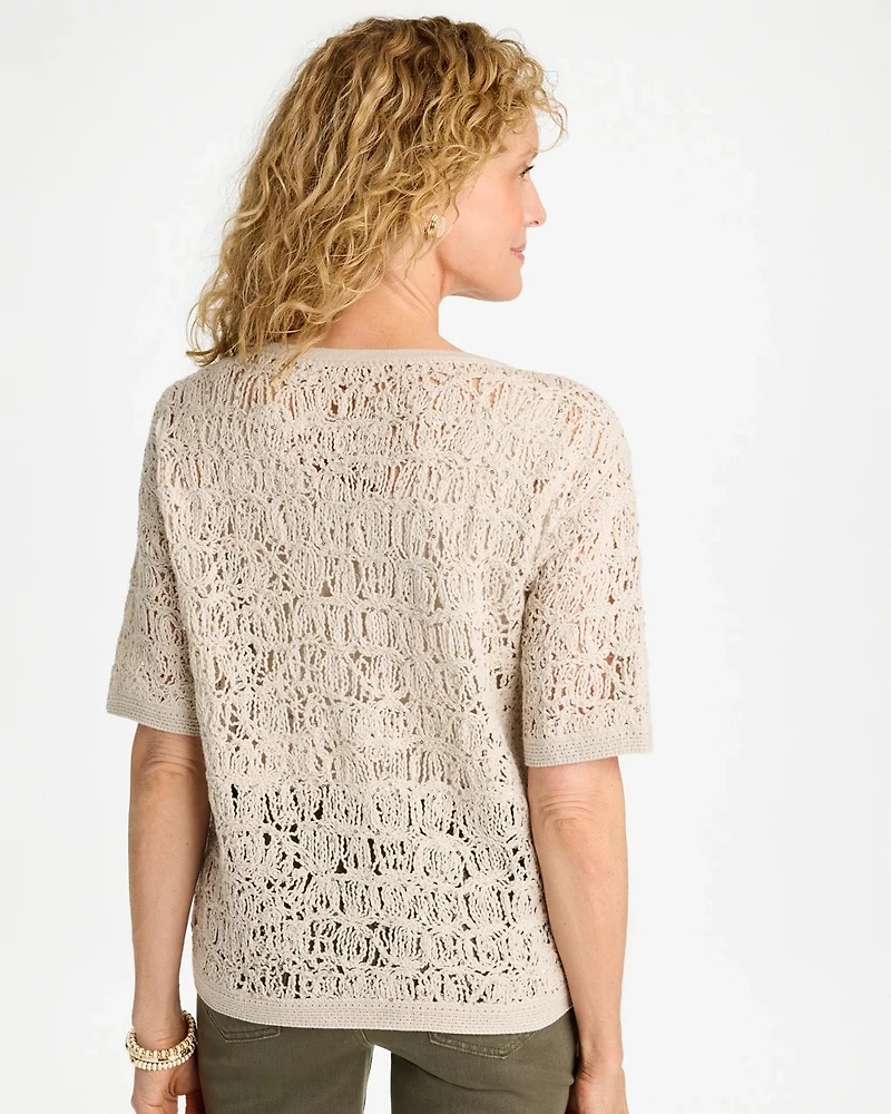 Cotton-Blend Dolman Pullover Sweater