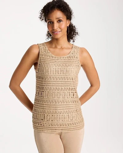 Travelers™ Metallic Crochet Sweater Tank