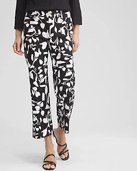 Petite Abstract Print Trapunto Cropped Pants