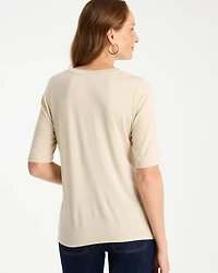 Knit Sequin Elbow Tee