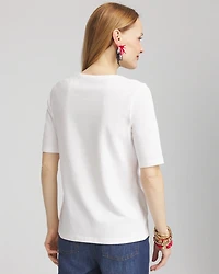 Flag Embellished Knit Tee