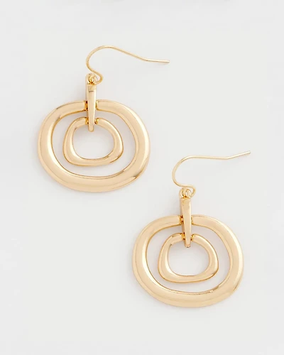 Gold Tone Drop Pendant Earrings