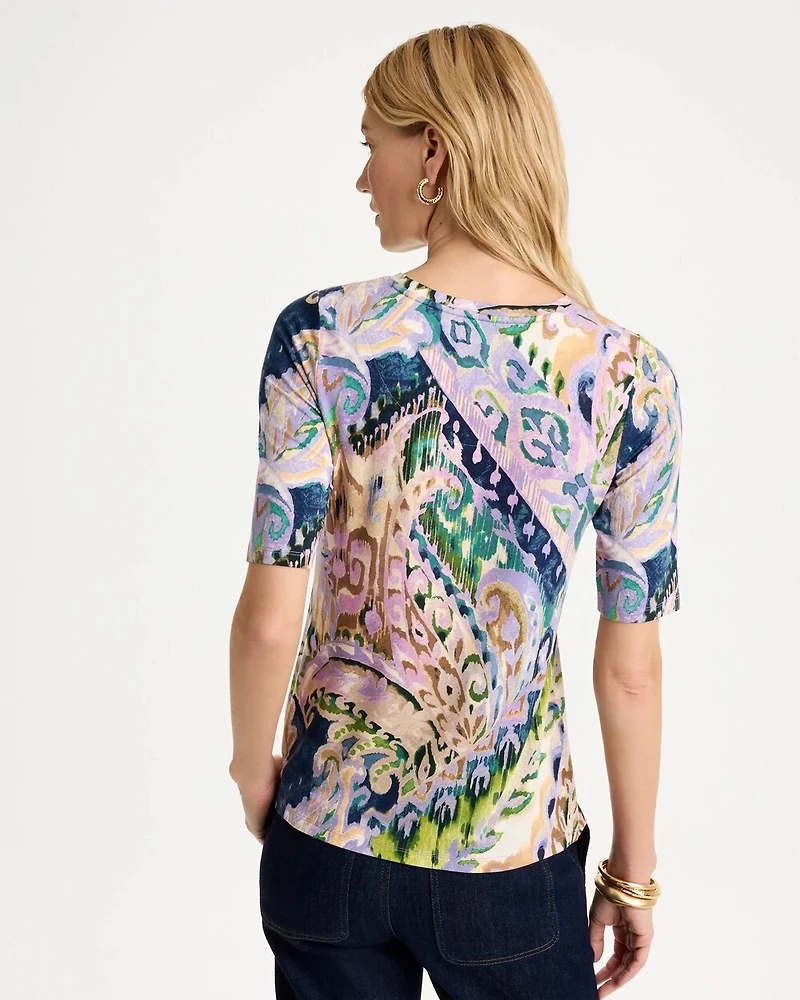 Touch of Cool™ Paisley Elbow Sleeve Tee