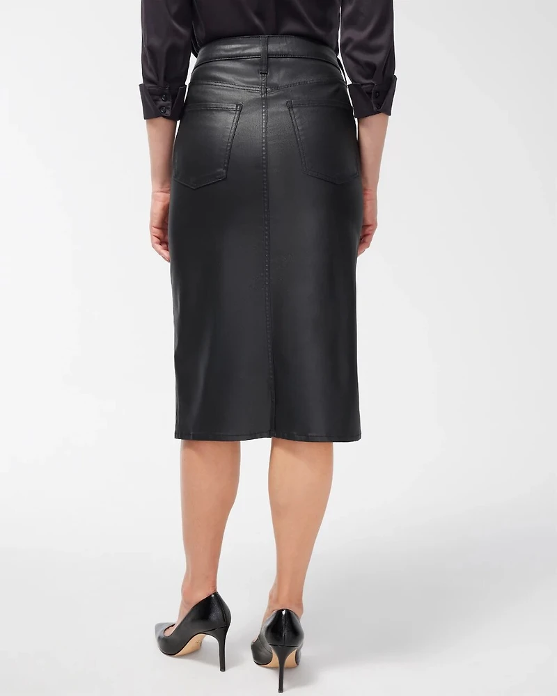 Coated Denim Skirt