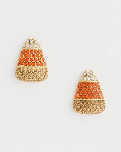 Sparkling Candy Corn Stud Earrings