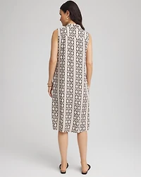 Printed Sleeveless Silk-Twill Shirtdress