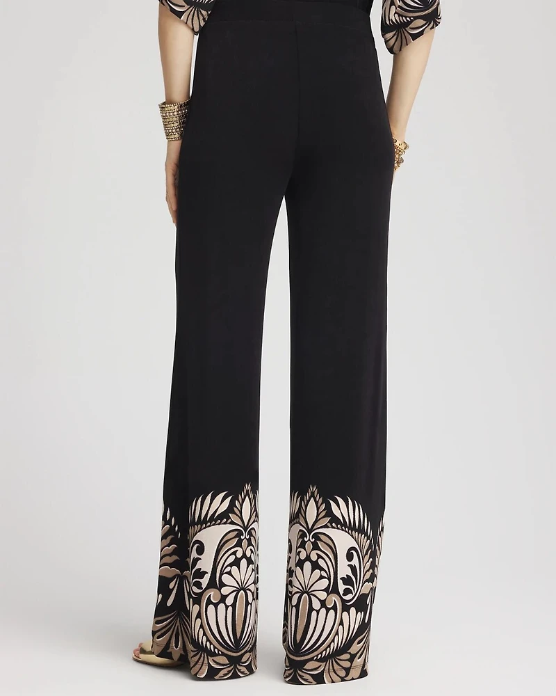 Travelers™ Wide-Leg Border Print Pants