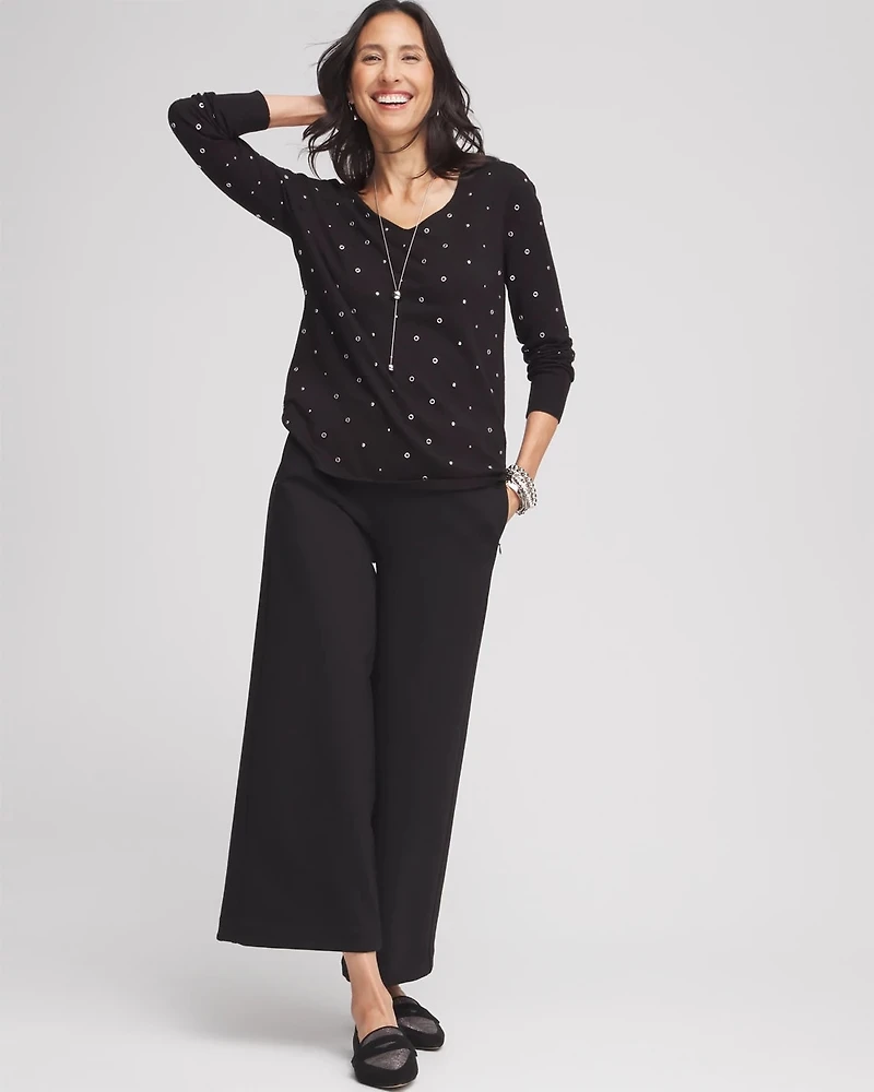 Juliet Ponte Wide Leg Cropped Pants