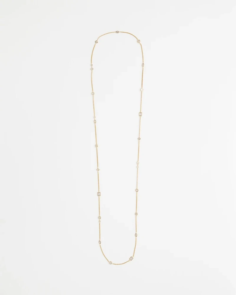 Fine Crystal Long Chain Necklace