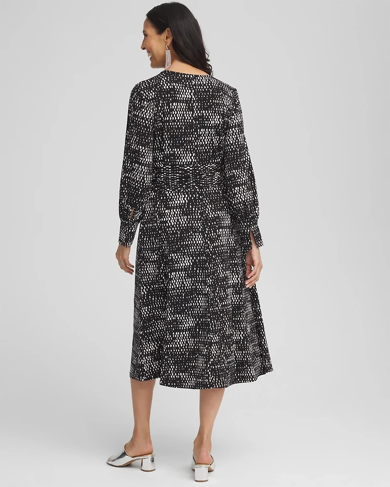 Long Sleeve Surplice Midi Dress