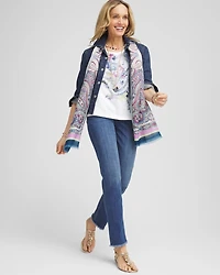 Paisley Slub Scoop-Neck Tee