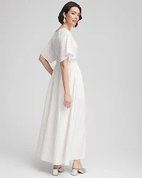 Petite Metallic Striped Maxi Dress