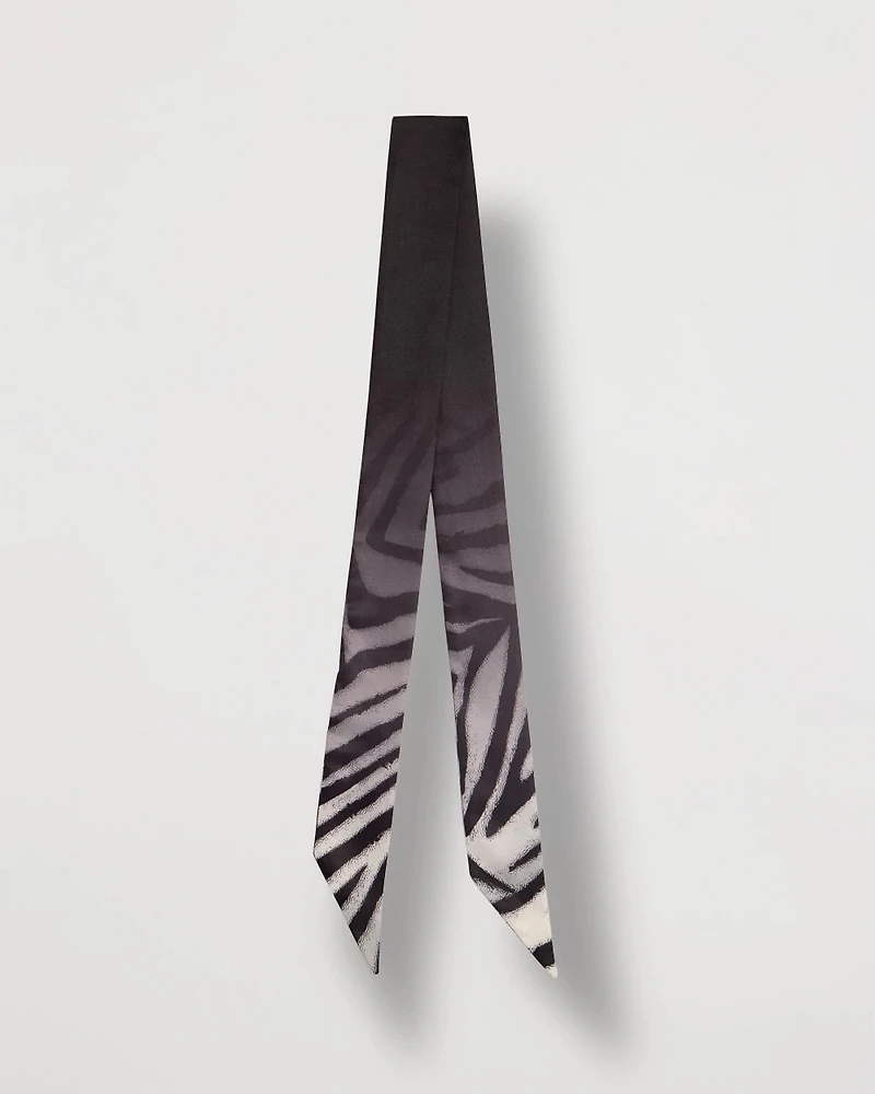 Ombre Zebra Animal Print Skinny Scarf
