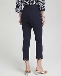 Brigitte Eyelet Hem Slim Cropped Pants