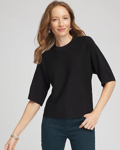 Dolman Sleeve Crew Neck Pullover Sweater