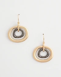 Pave Mixed Metal Earrings